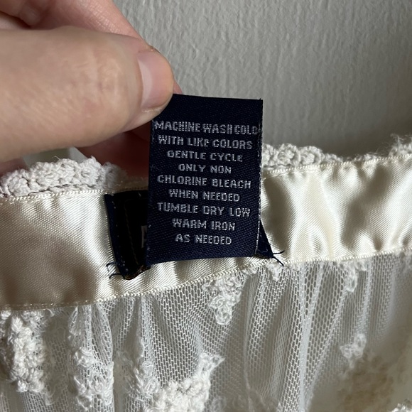 Blue Asphalt Vintage Off White Lacy Sheer Top Size Medium - Picture 4 of 10